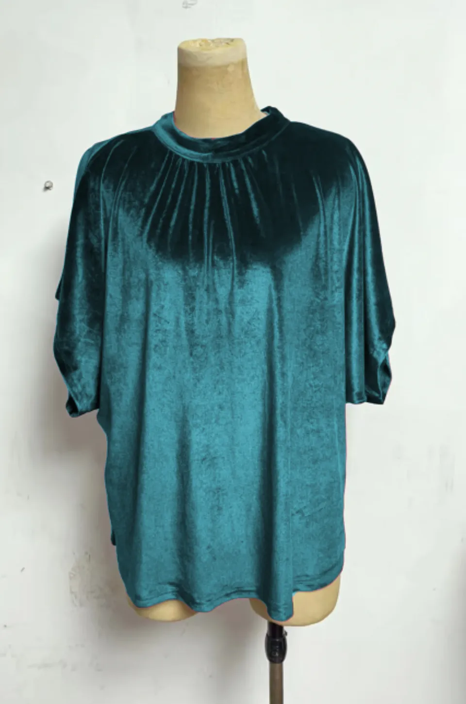 Velvet Tie Back Dolman Sleeve Blouse