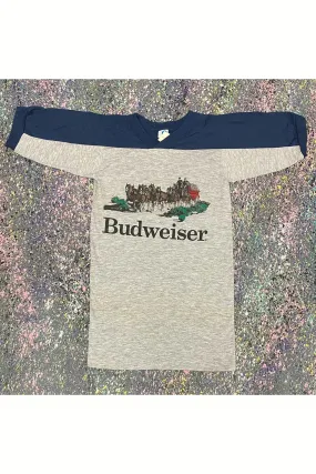 Vintage Deadstock Artex Budweiser 3/4 Sleeve Tee- S