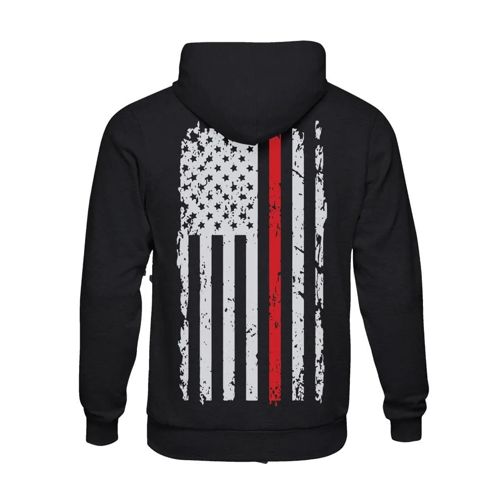 Vintage Flag Red Line Pullover Hoodie Sweatshirt