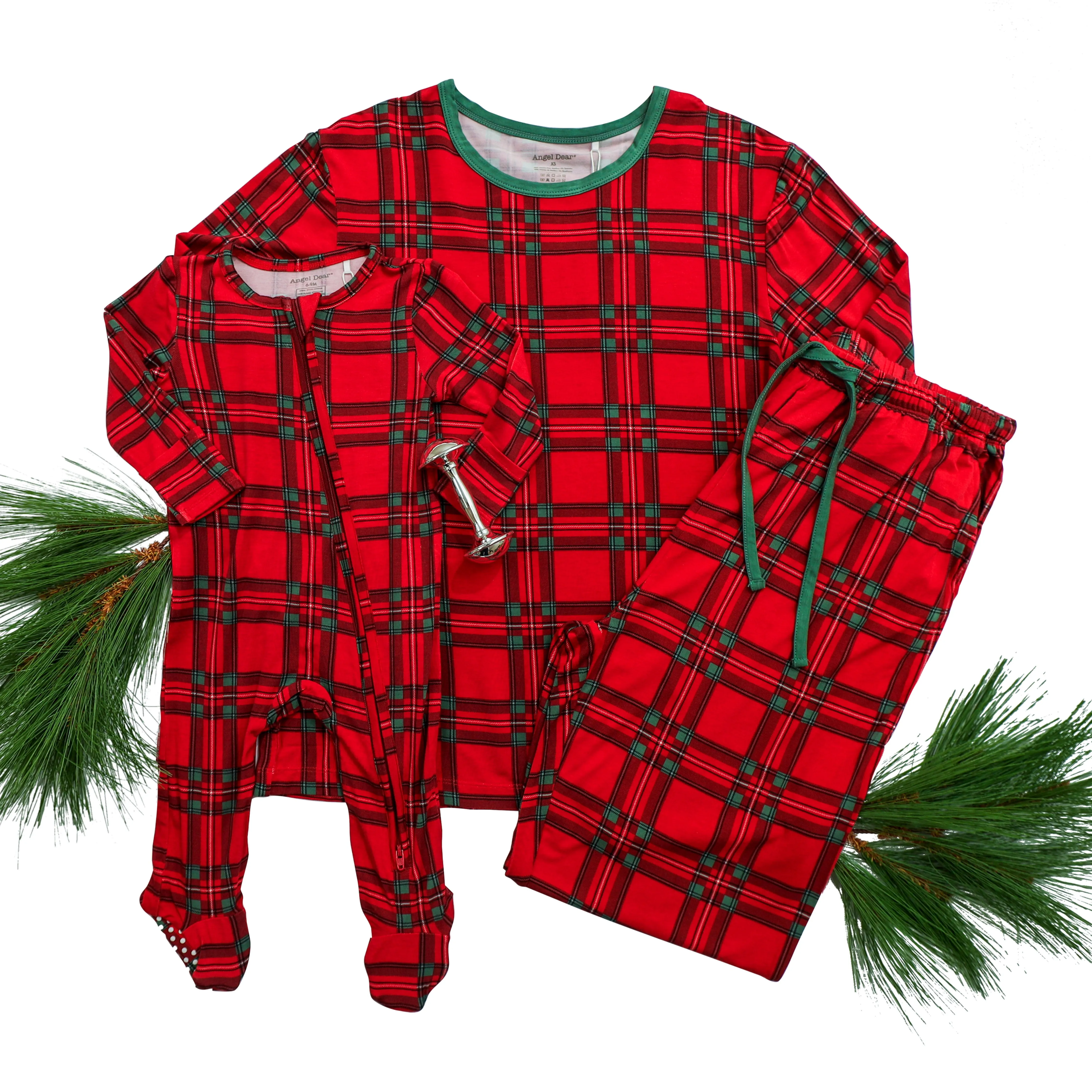 Vintage Holiday Plaid- 2 Way Zipper Footie