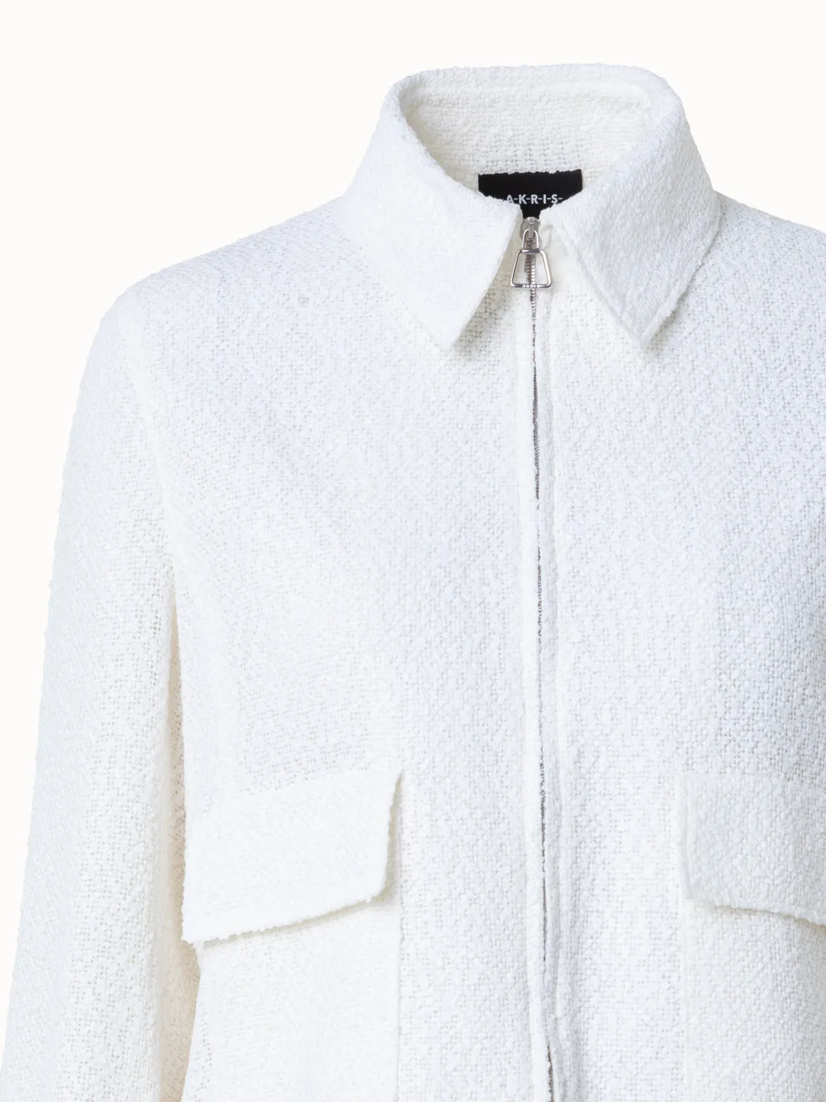 Viscose Cotton Open Weave Blouson Jacket