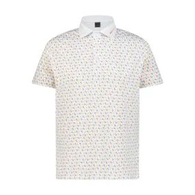 White Printed Men’s Golf Polo