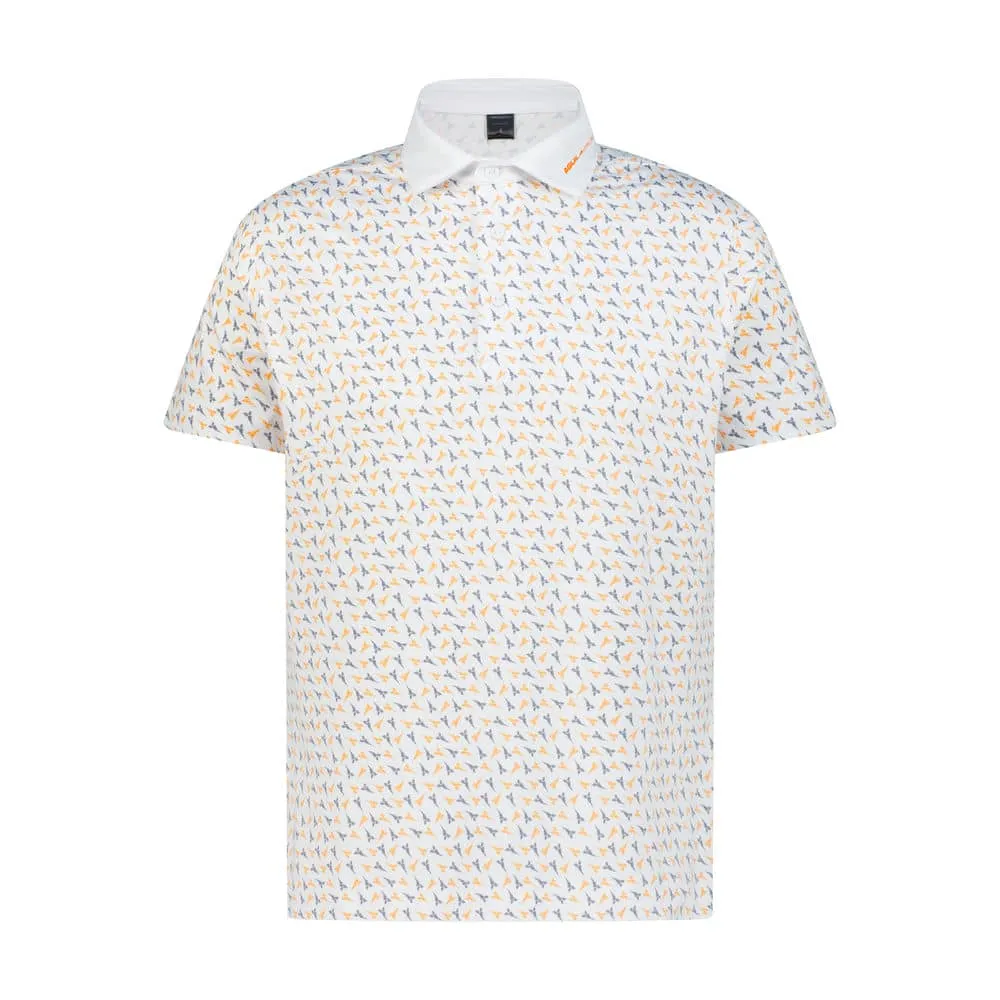 White Printed Men’s Golf Polo