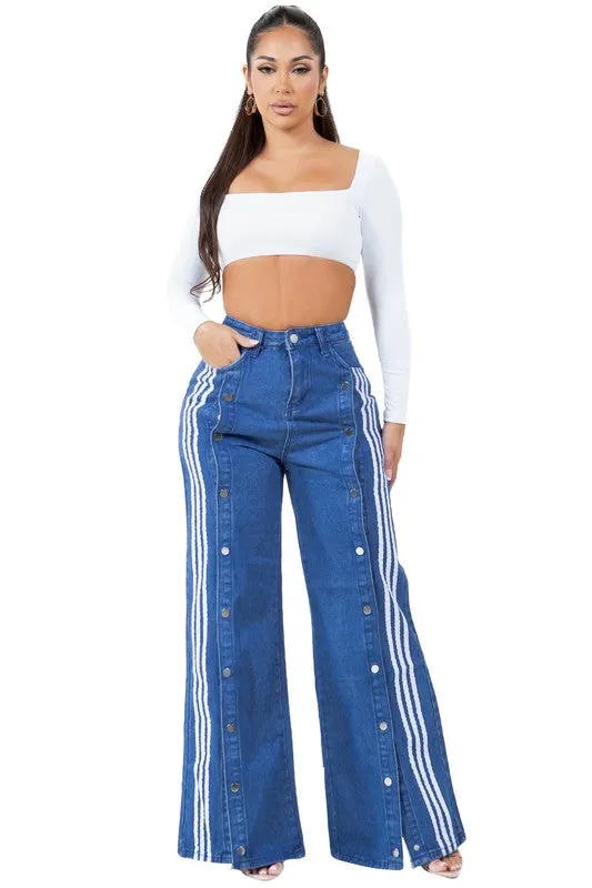 WIDE LEG DENIM PANTS