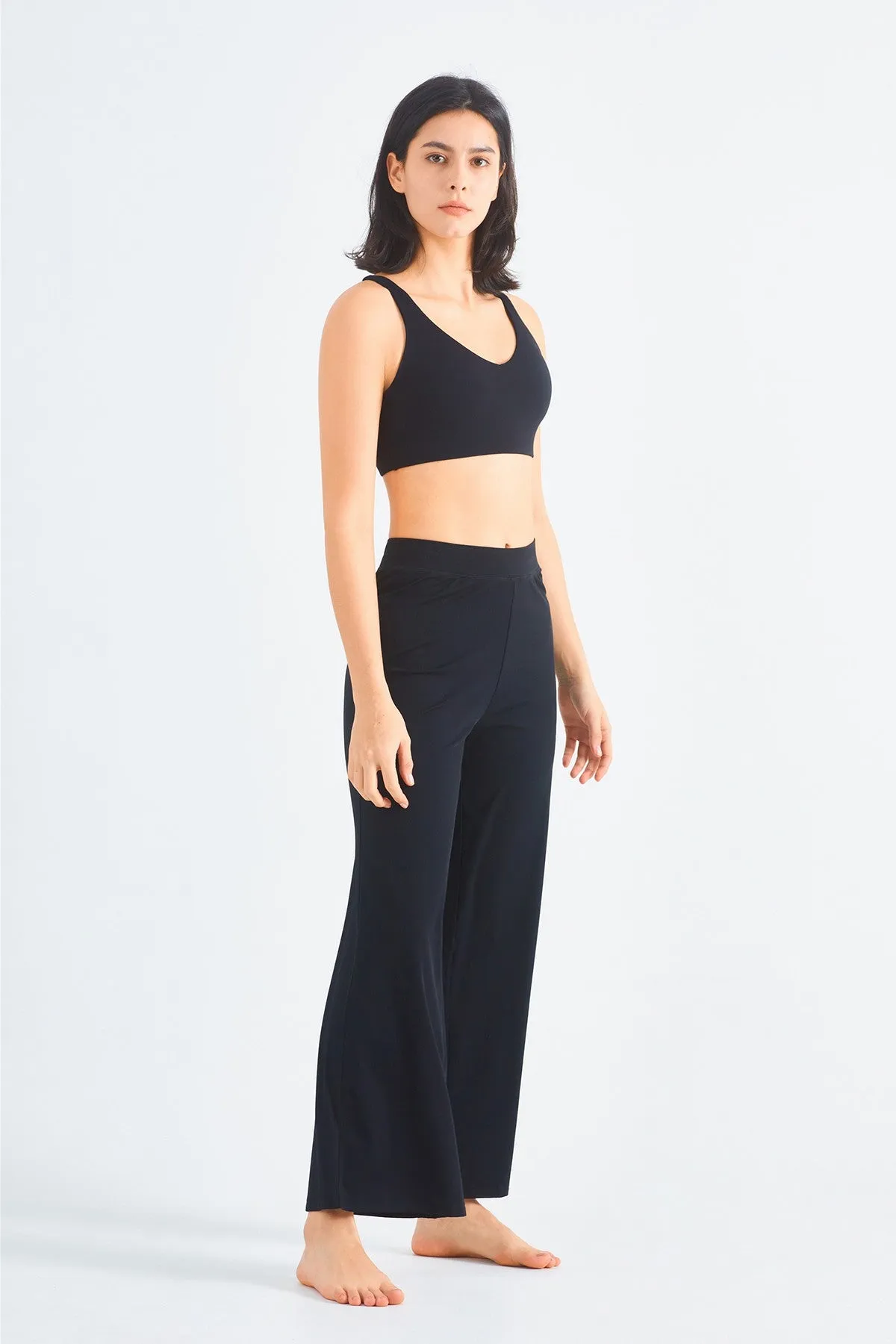 Wide-Leg Yoga Pants with Drawstring