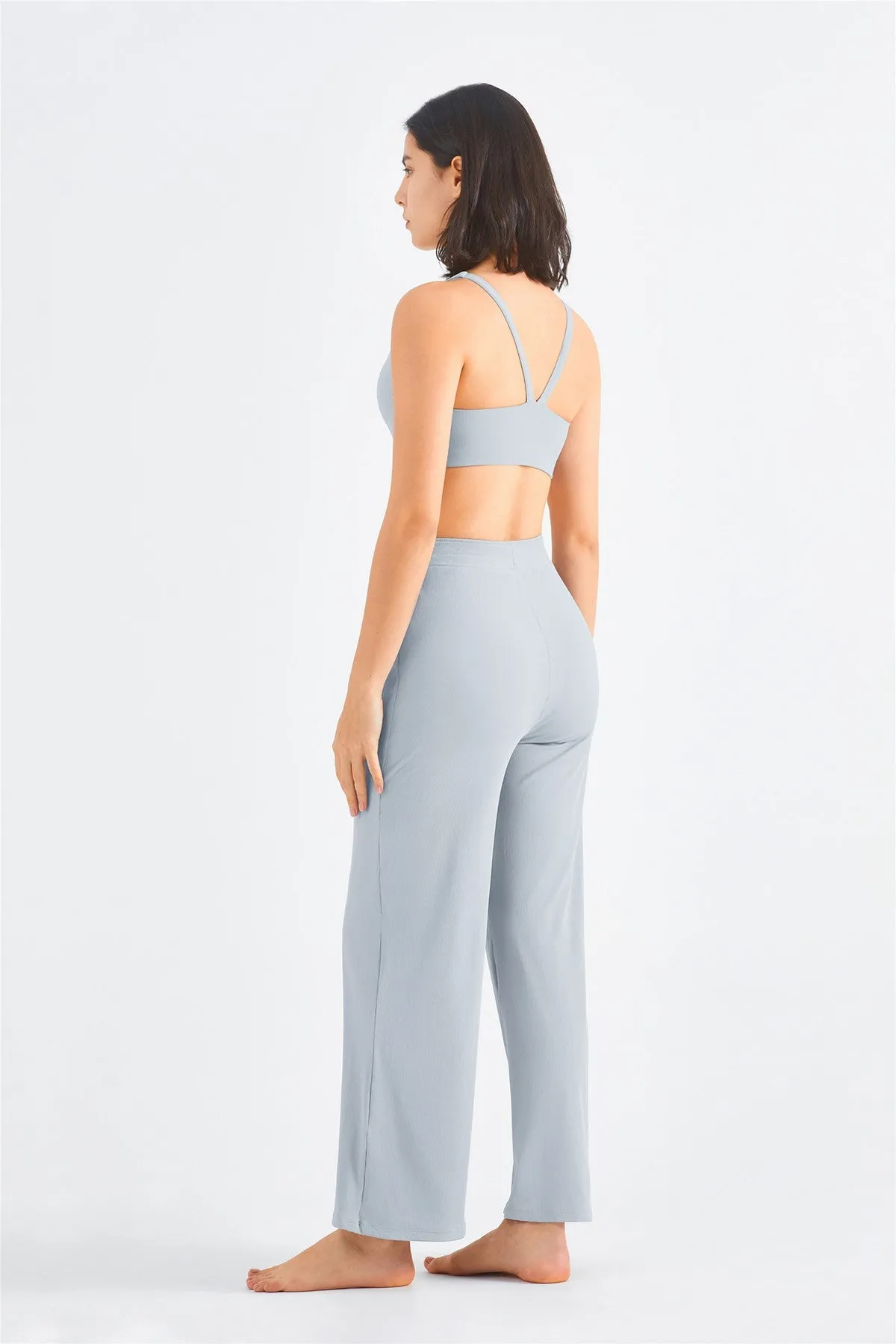 Wide-Leg Yoga Pants with Drawstring