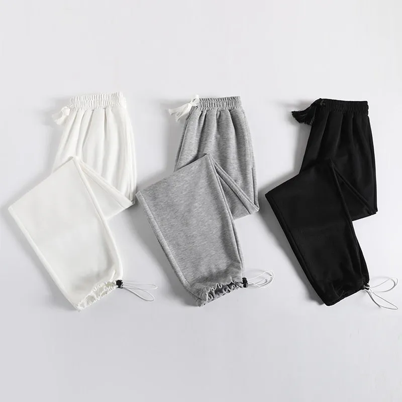 Wjczt Female New Korean Fashion Wide Leg Pants Women'S Loose In Spring And Autumn, Showing The Trend Of Little Chap Sportswear Lady