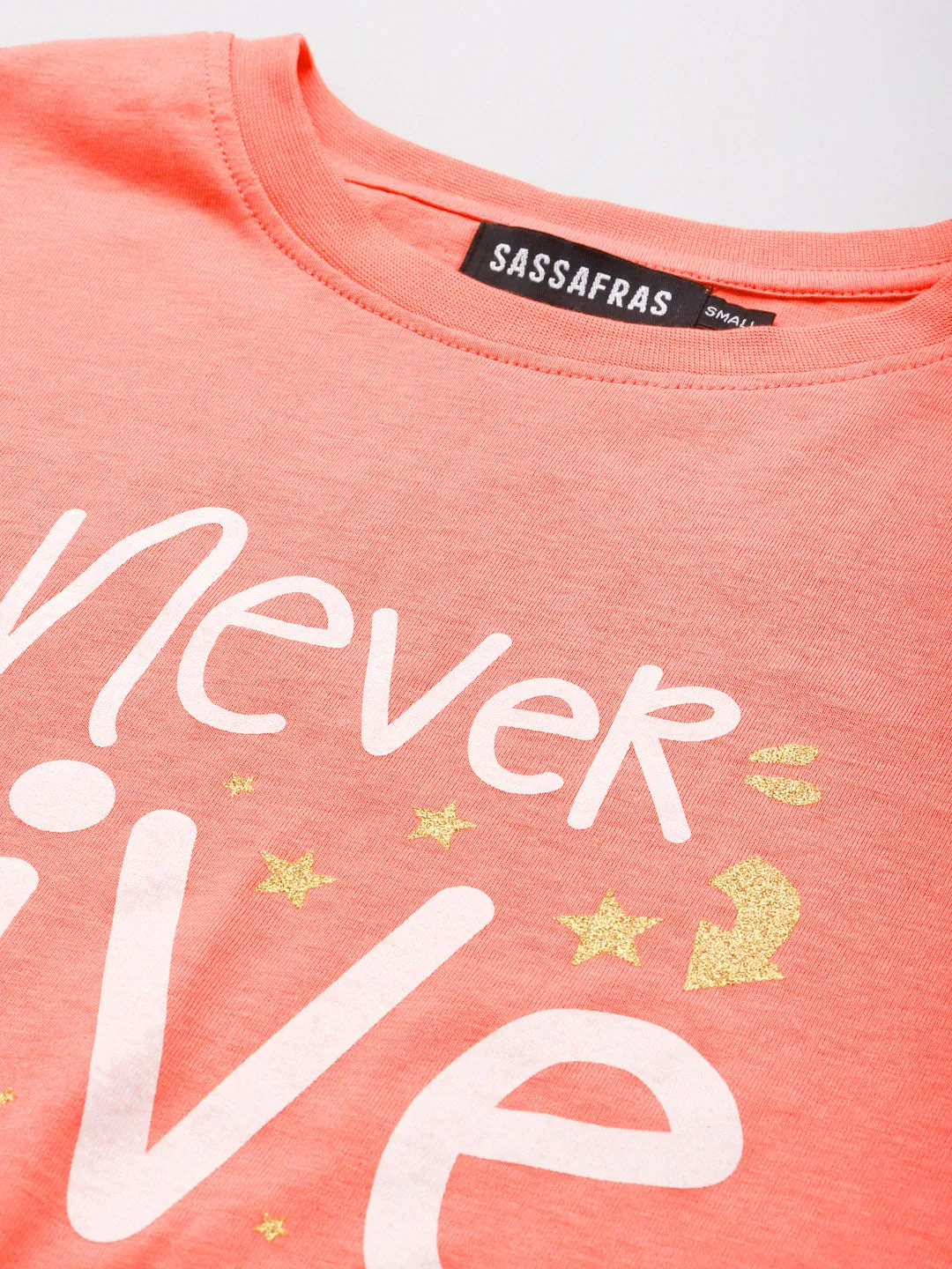 Women Pink Never-Give-Up T-Shirt