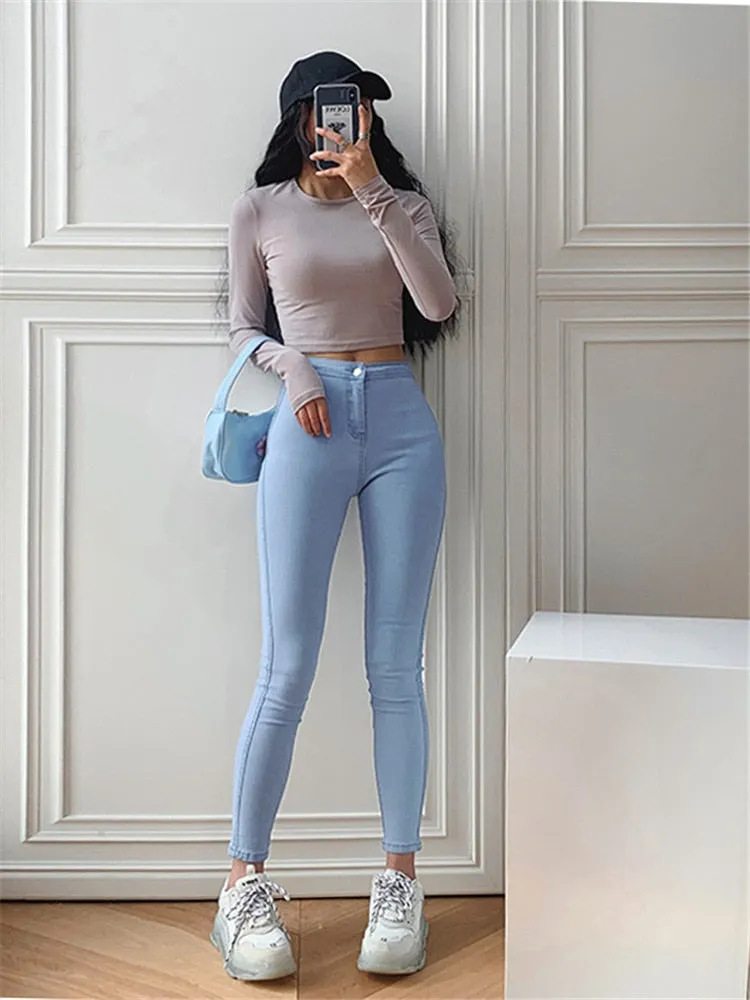 Women Vintage High Waist Denim