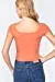 Women's Short Sleeve Ribbed Ruched Knit Crop Top