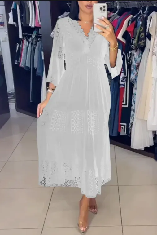 Women's Solid Lace Dress