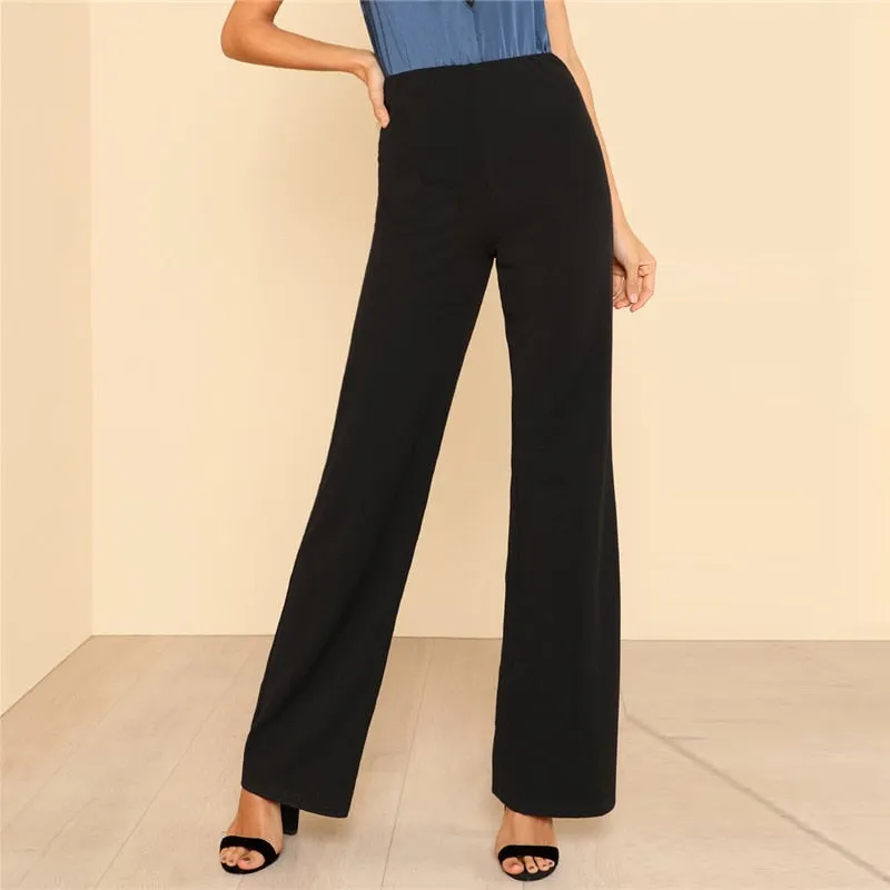 Women's Summer High Waist Straight Pants