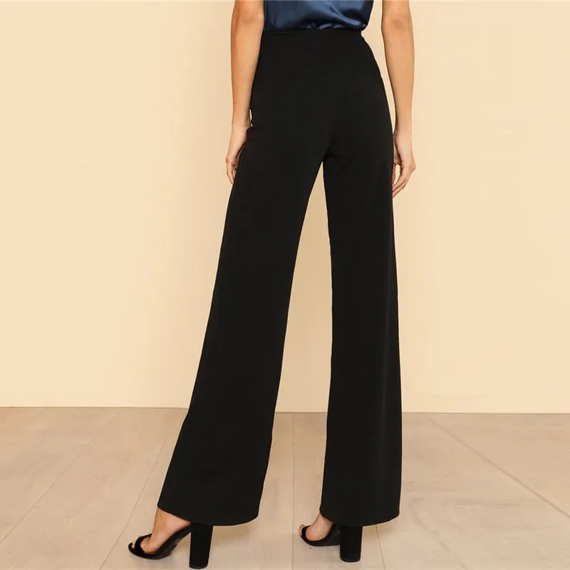 Women's Summer High Waist Straight Pants