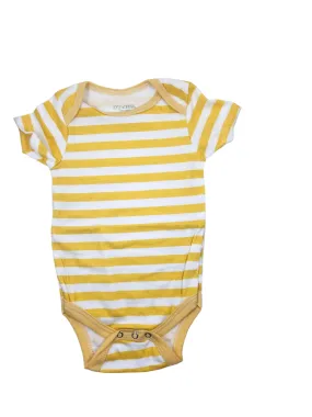 Yellow   White Striped Short Sleeve Romper