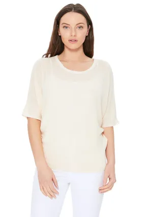 Yemak Women's Casual Dolman Half Sleeve Lightweight Knit Pullover Top MK3621