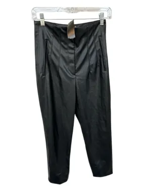 Zara Size S Black Vegan Leather High Waist Barrel Pants